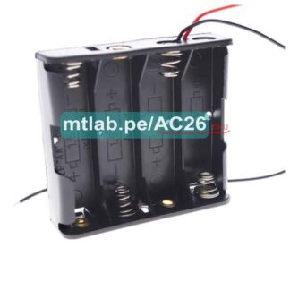 Portapila para 4 pilas AA (4 por 1) , 6V