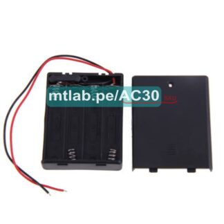 Portapila para 4 pilas AA con tapa y switch on/off